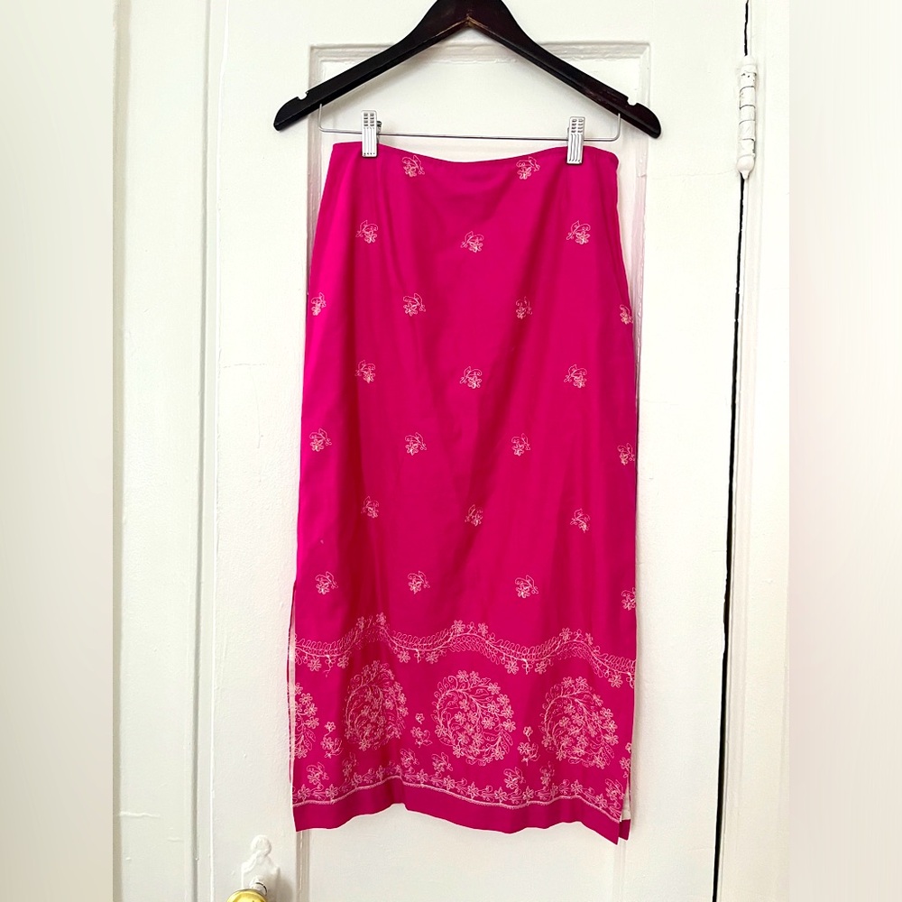 TOCCA Ankle-length Embroidered Pink Skirt
